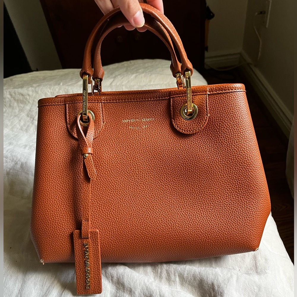 Emporio Armani Tan Leather Satchel